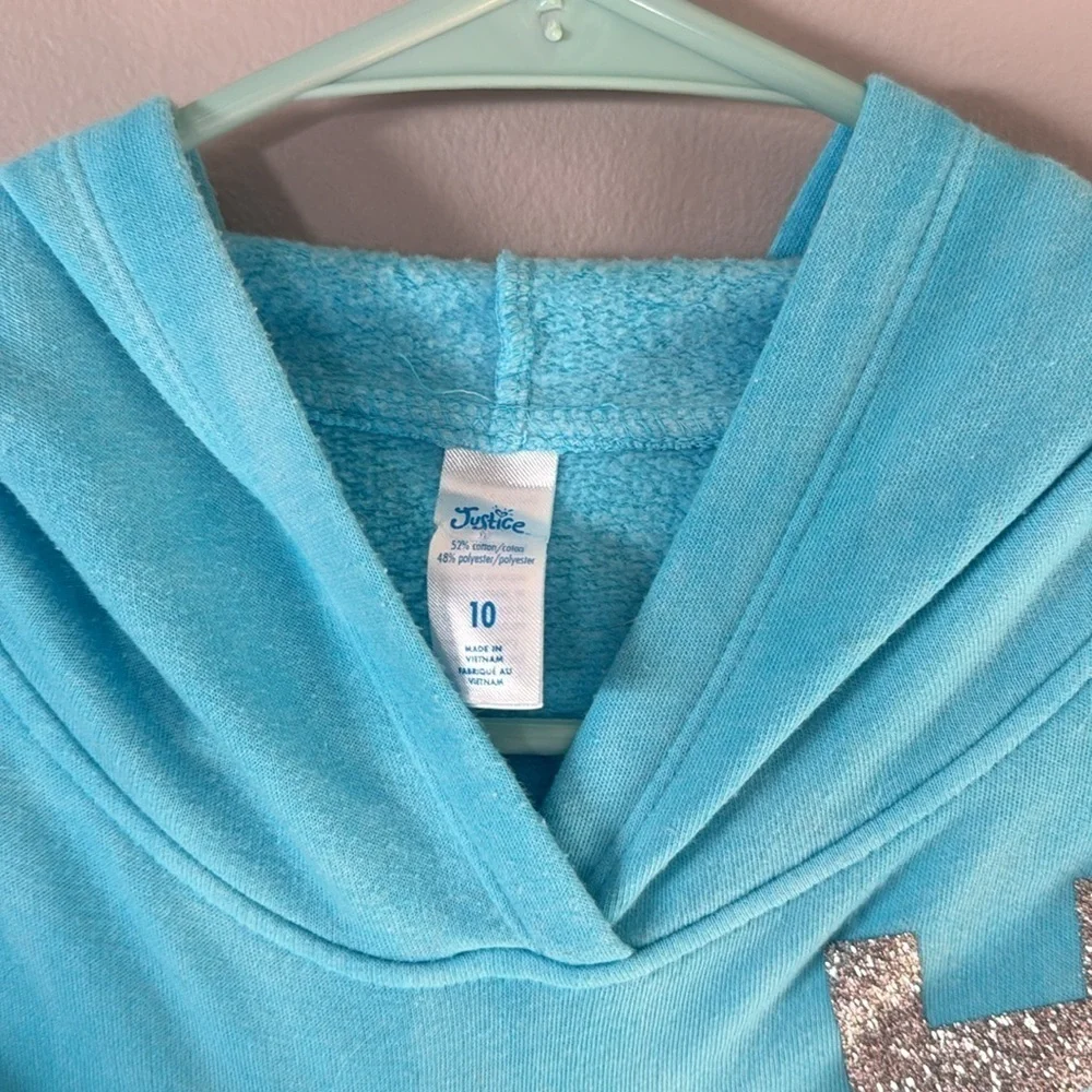 Justice Girls Blue Distressed Hoodie 10